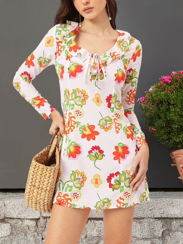 DressBerry Romantic Fantasy Floral Print Pakaian Mini Sarung