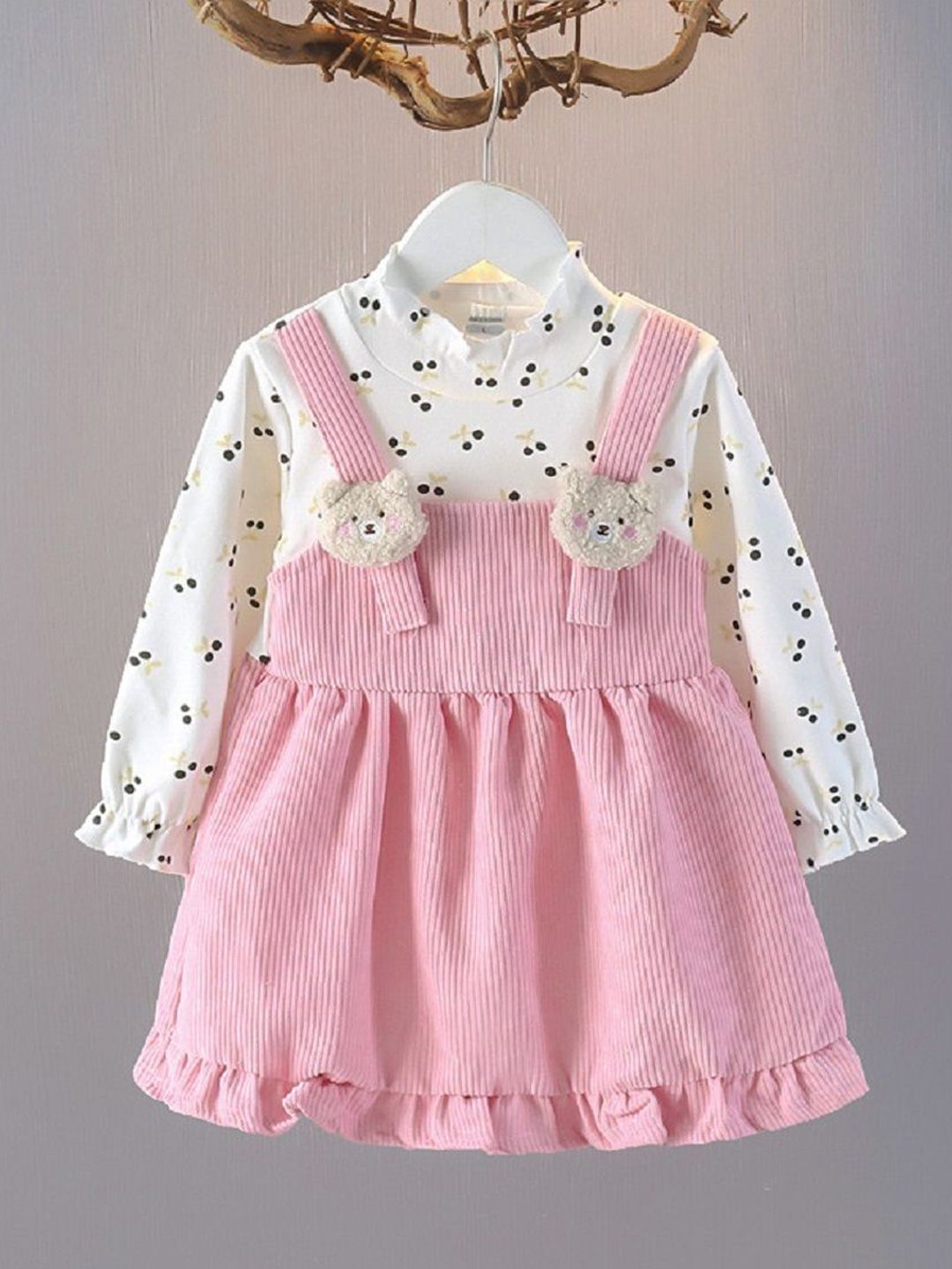YK Girls Round Neck Pinafore Dress