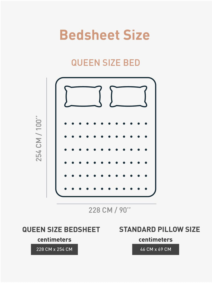 TRIDENT Vivid Caramel HE Flat 144TC Queen Cotton Bedsheet Set