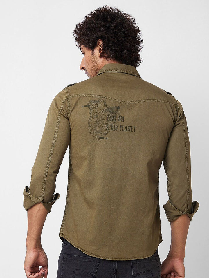 SPYKAR Spread Collar Cotton Casual Shirt