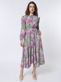 Rareism A-line Geo Floral Midi Dress