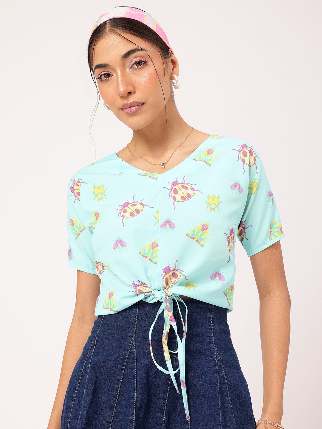 DressBerry Free Spirit Tie-Up Crop Top