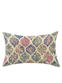 STITCHNEST Pack Of 2 Blue Floral Printed Rectangle Cushion Covers