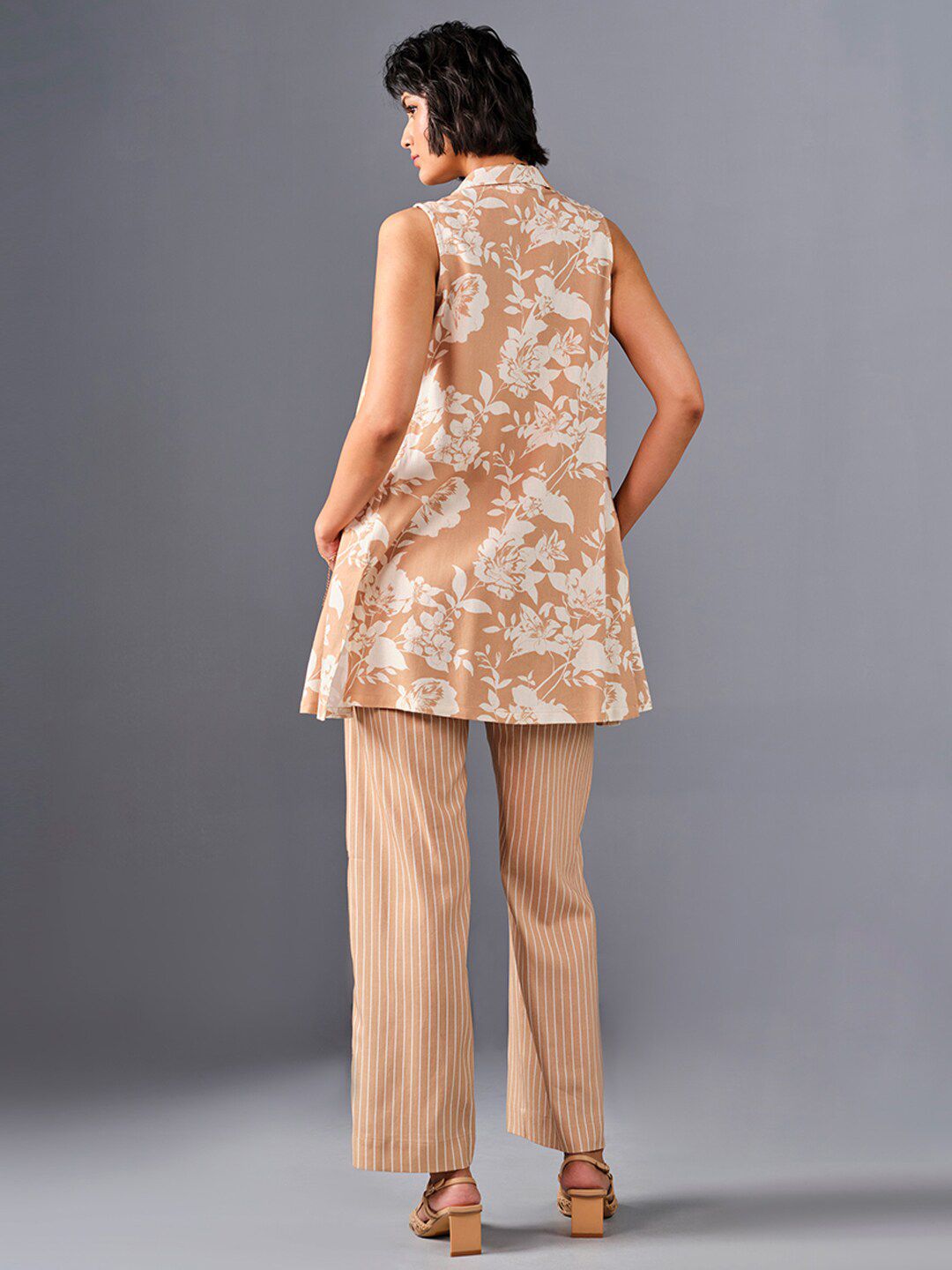 AND Striped Top With Trouser & Printed Jacket Co-Ords