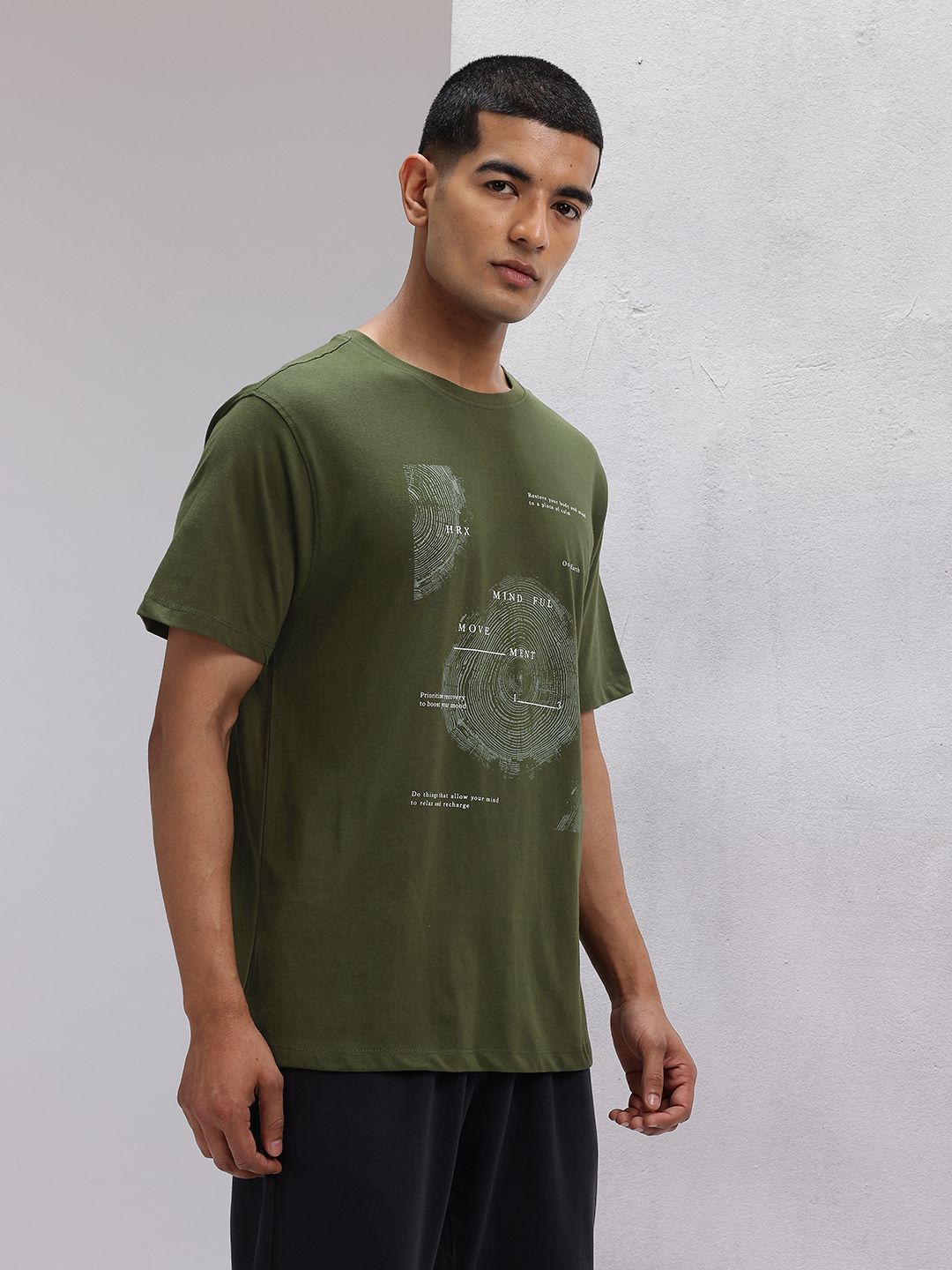 HRX by Hrithik Roshan Printed Pure Cotton Yoga T-shirt