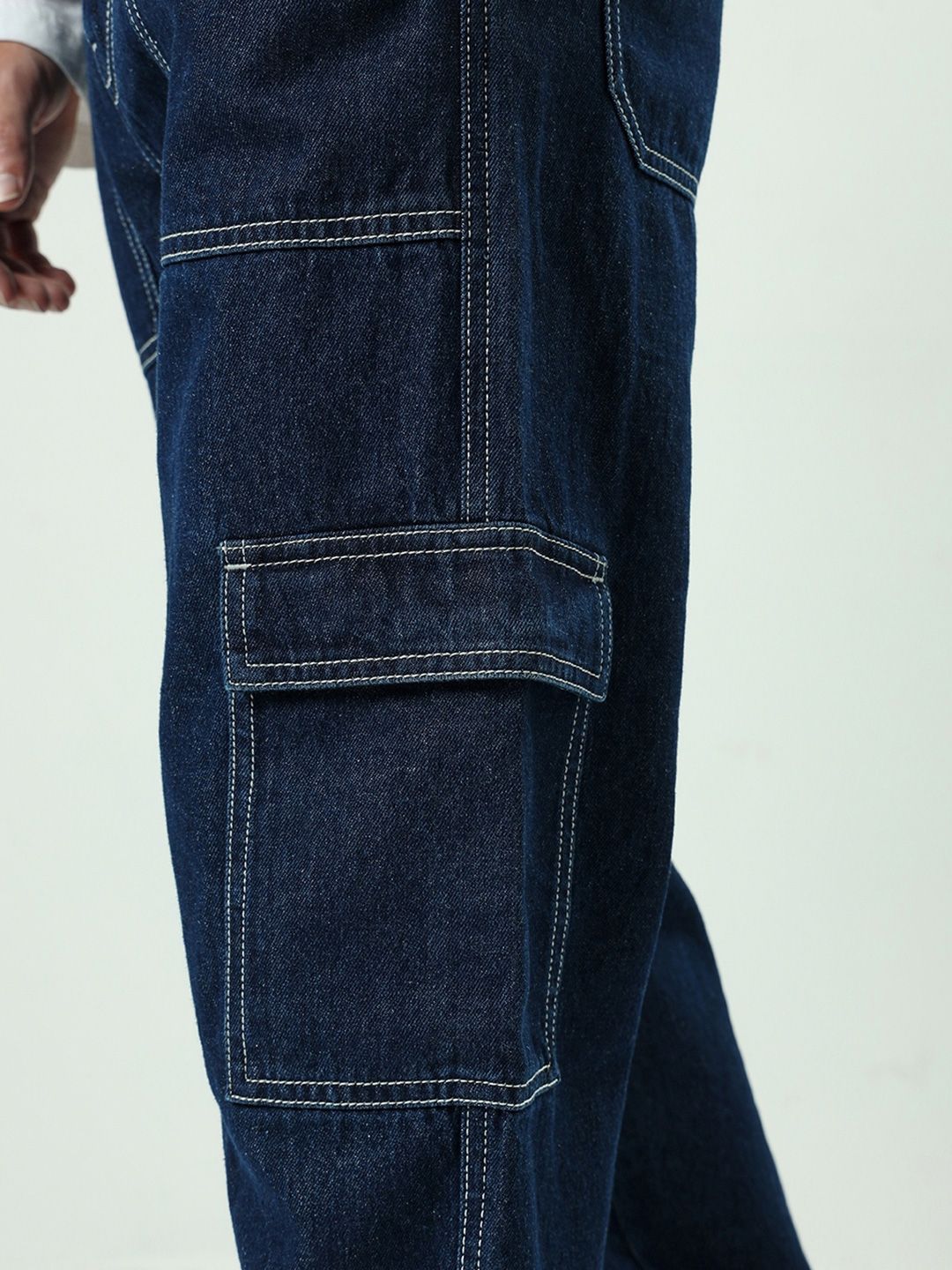 Bewakoof Men Pure Cotton Baggy Cargo Jeans