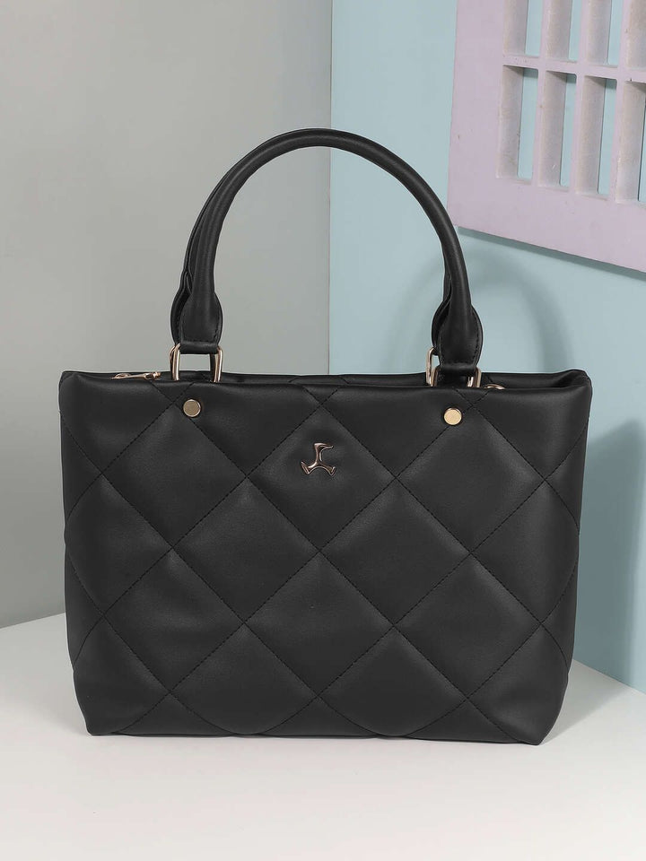 Mochi Women Solid Structured Handheld Bag with Quilted