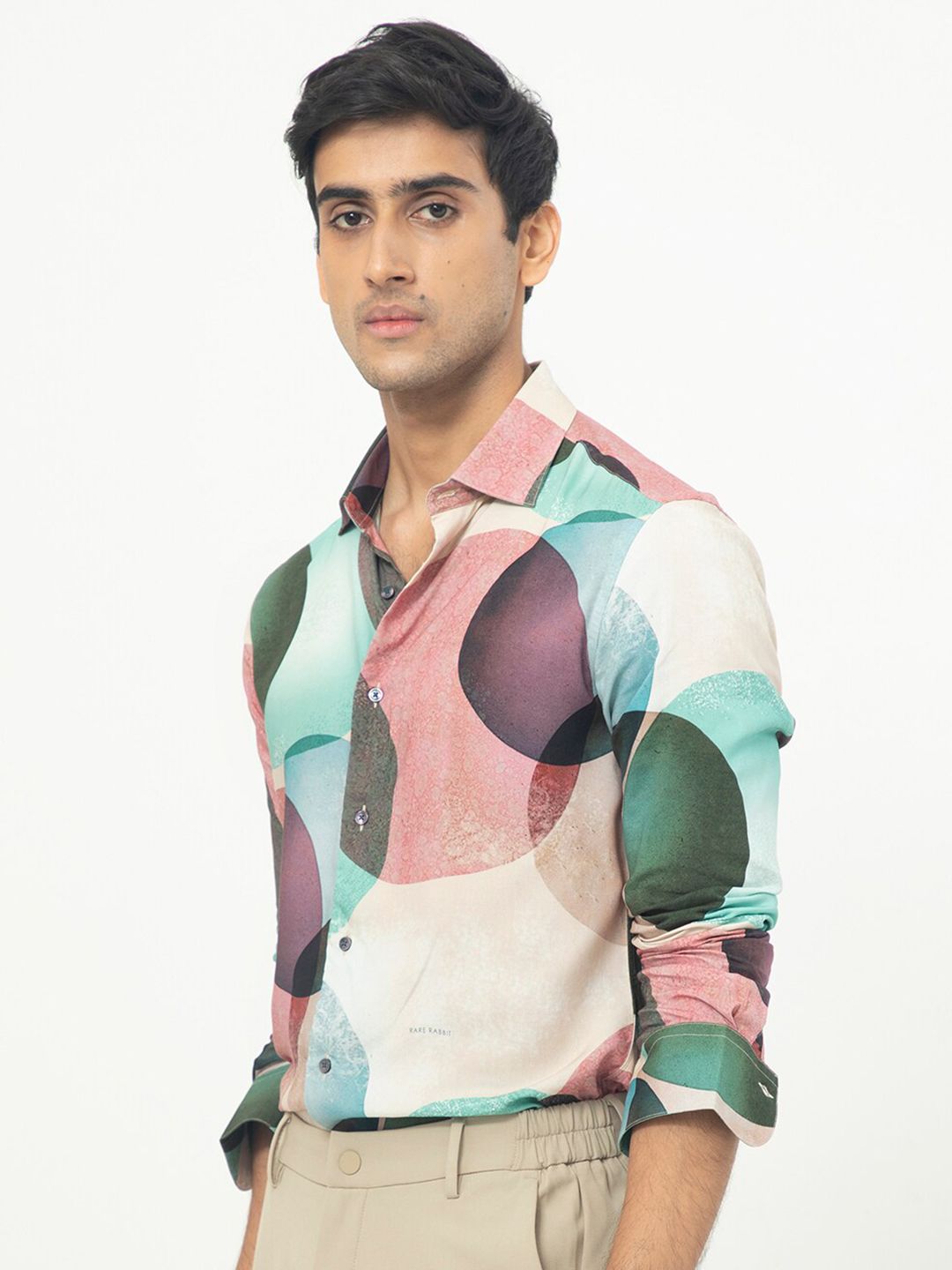 RARE RABBIT Men Drent Abstract Printed Slim Fit Shirt