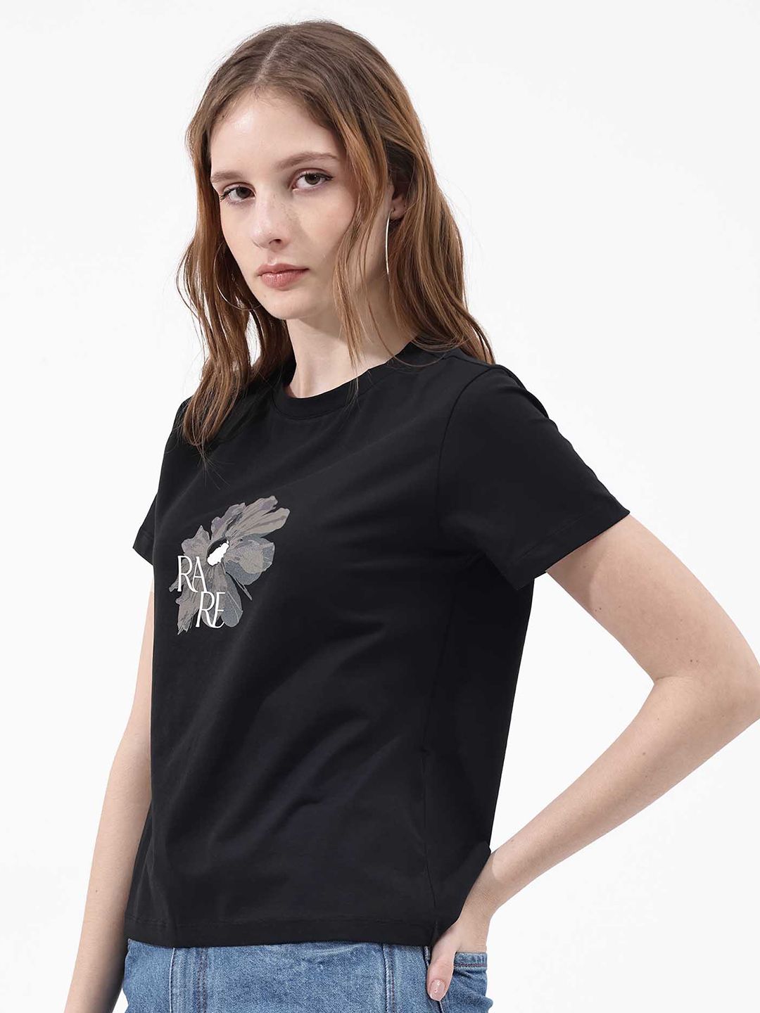 RAREISM Graphic Printed Cotton T-shirt