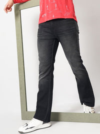 The Indian Garage Co Men Bootcut Clean Look Light Fade Stretchable Jeans