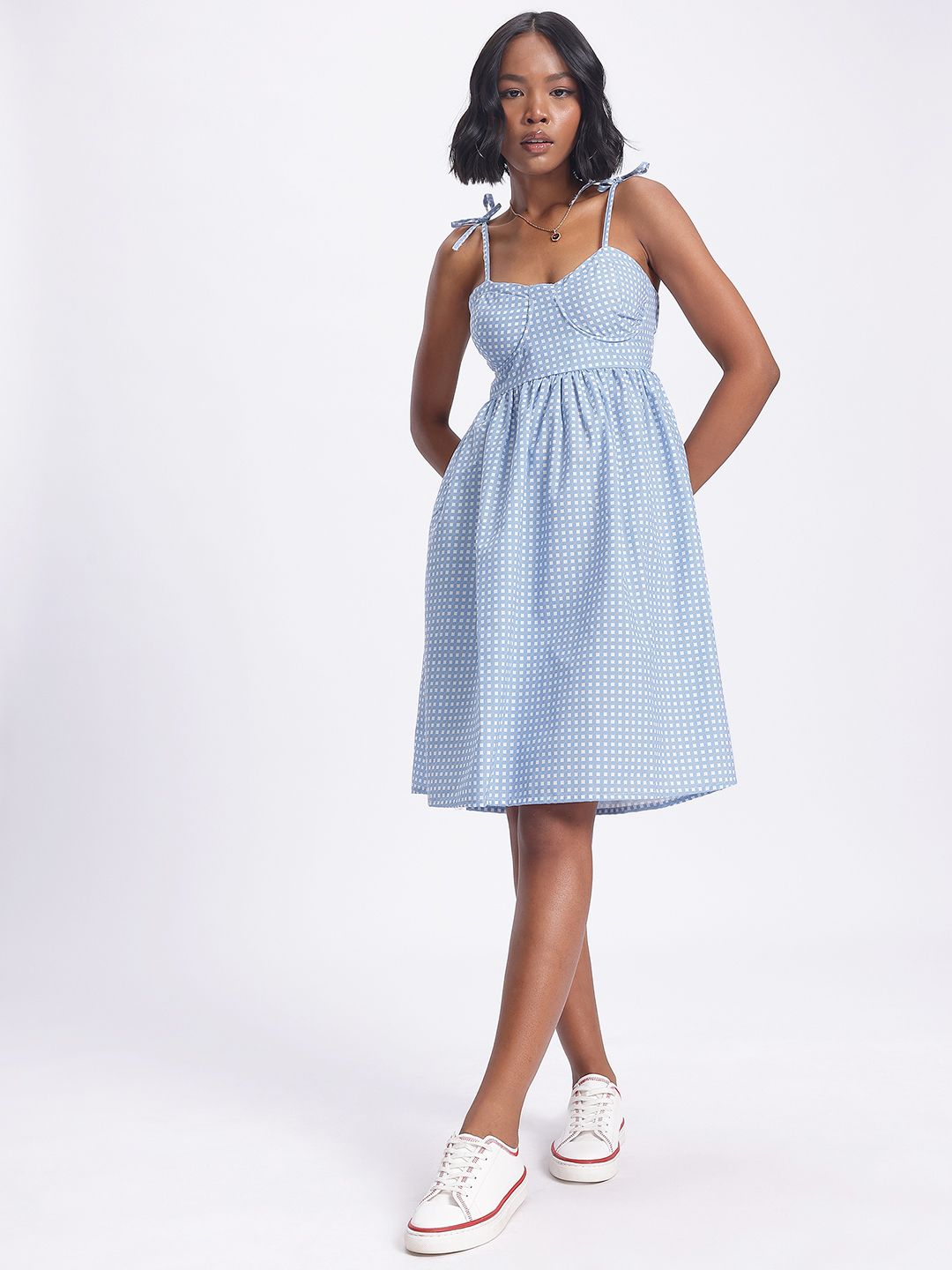 DressBerry Check Mate Picnic Perfect Midi Dress