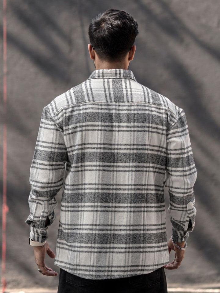 Powerlook India Slim Checked Drop-Shoulder Sleeves Oversized Casual Shirt