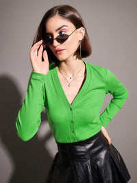 SASSAFRAS V-Neck Long Sleeves Crop Top
