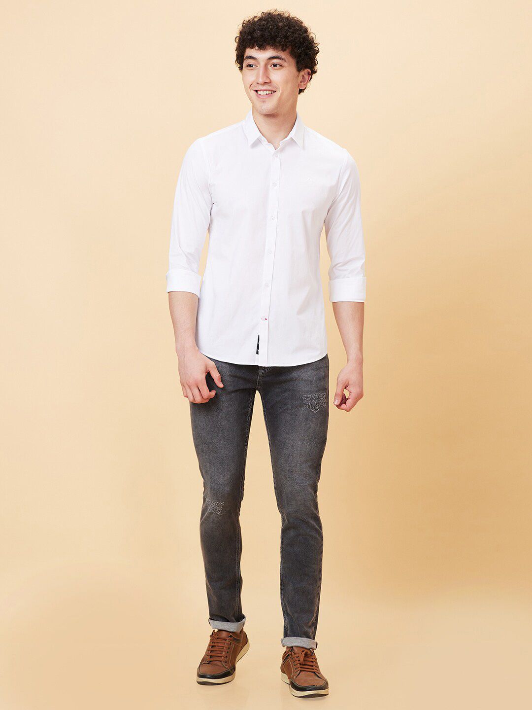 Being Human Spread Collar Slim Fit Casual Shirt