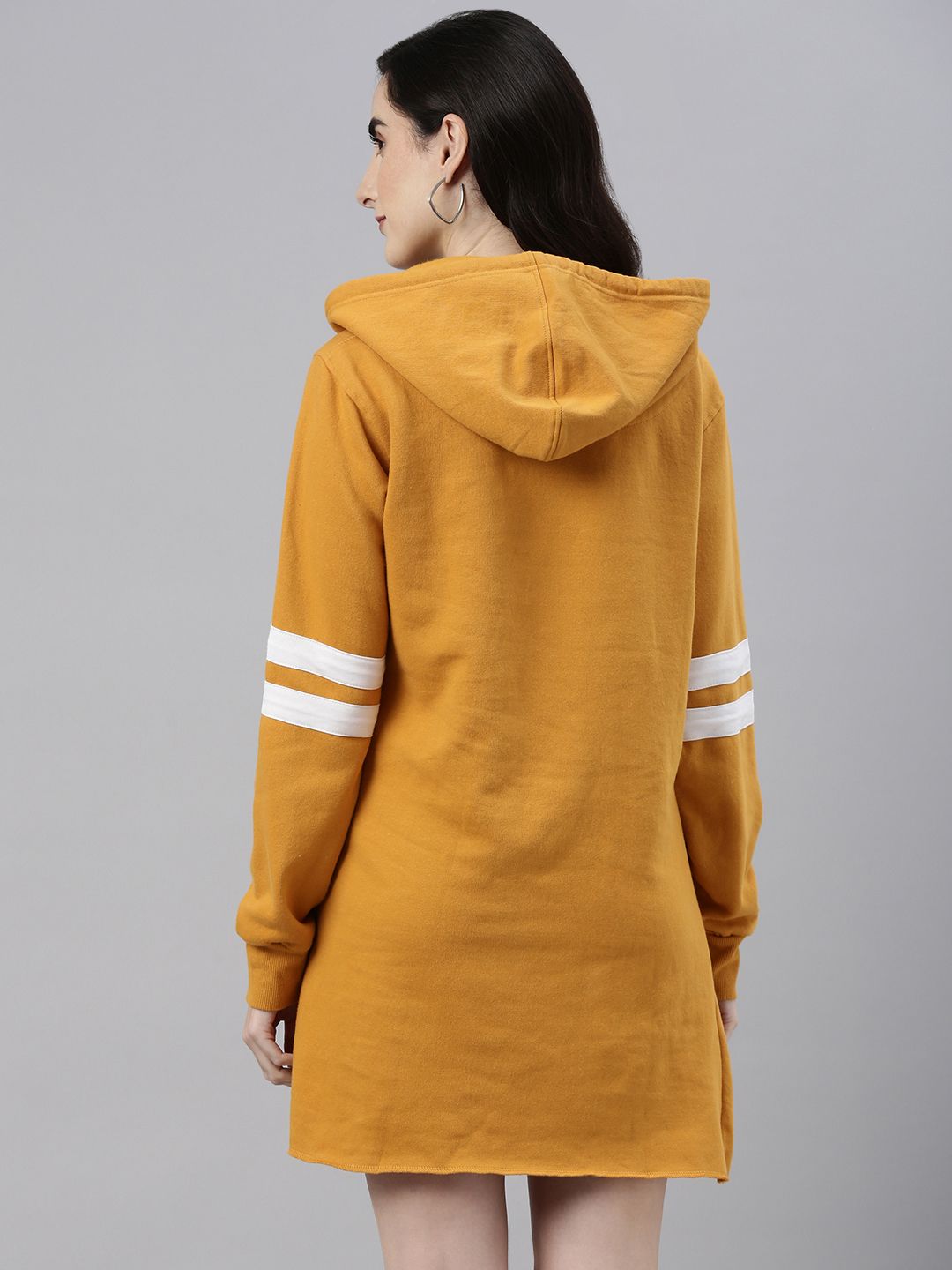 Campus Sutra Women Mustard Yellow Solid Jumper Dress