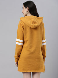 Campus Sutra Women Mustard Yellow Solid Jumper Dress