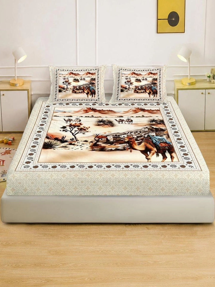 Cadar Katil King 400 TC Perbualan Berwarna KLOTTHE dengan 2 Sarung Bantal