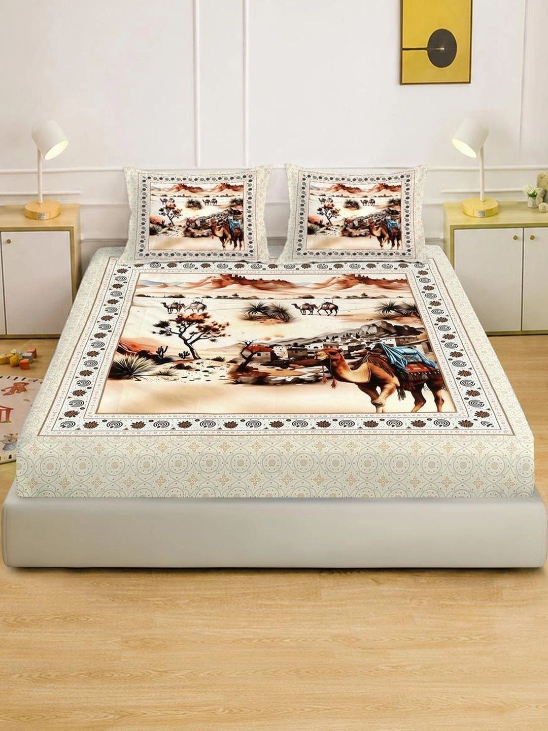 Cadar Katil King 400 TC Perbualan Berwarna KLOTTHE dengan 2 Sarung Bantal