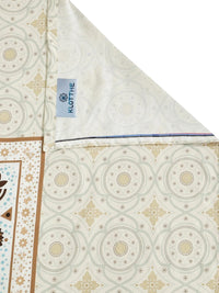 KLOTTHE Cream-Coloured Conversational 400 TC Bedsheet with 2 Pillow Covers