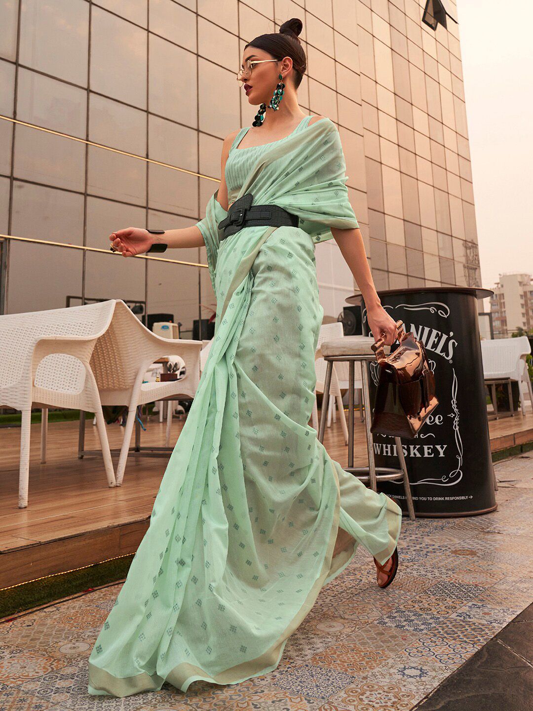 Saree mall Sea Floral Zari Woven Design Banarasi Silk Sarees