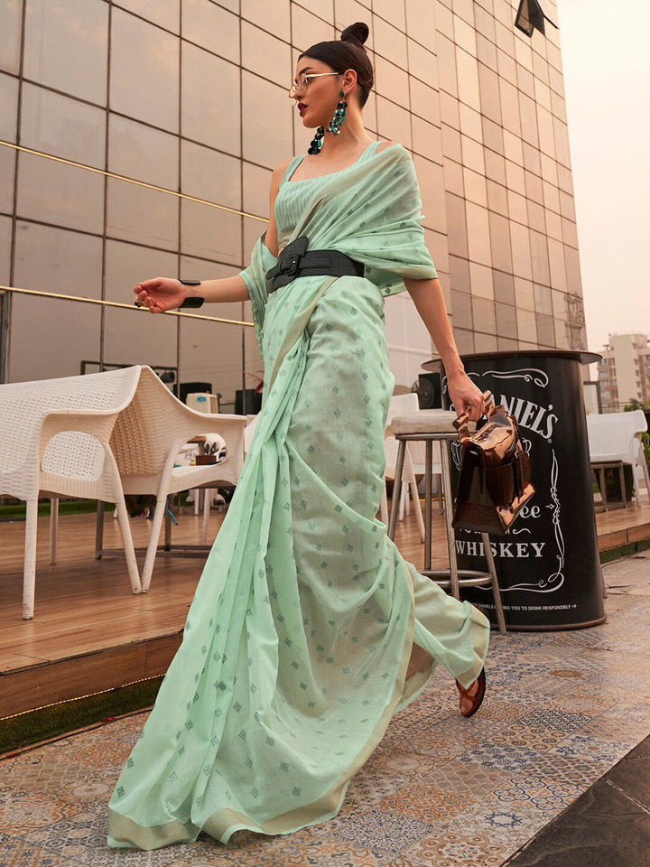 Saree mall Sea Floral Zari Woven Design Banarasi Silk Sarees