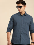 Being Human Spread Collar Geometric Printed Cotton Slim Fit Casual Shirt