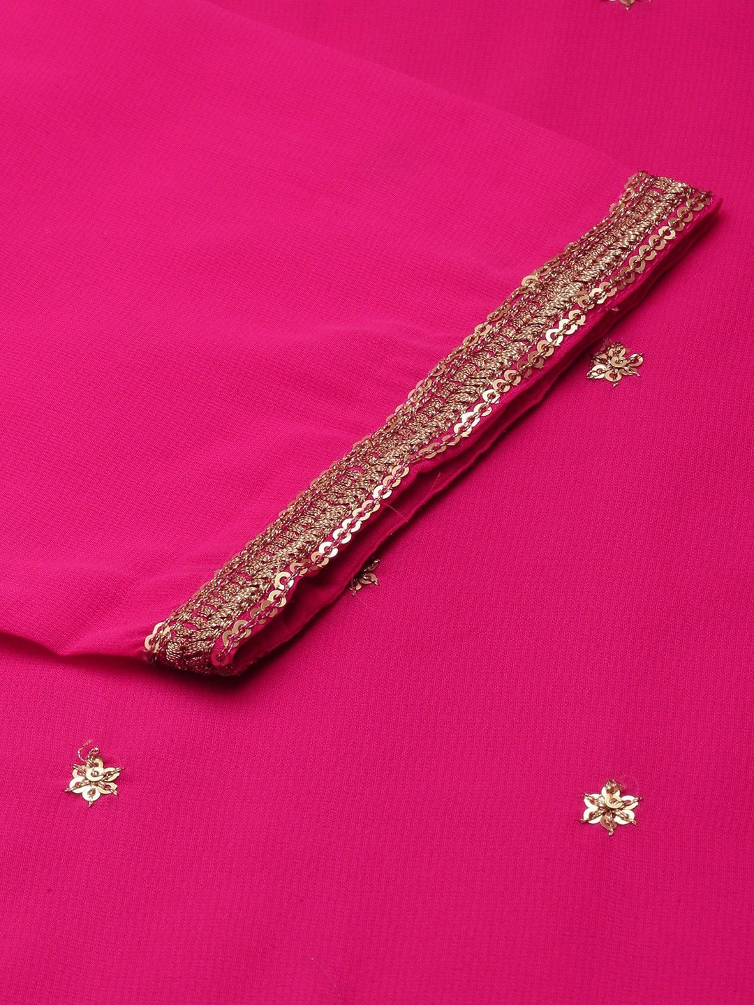 KALINI Round Neck Floral Embroidered Sequinned Kurta with Trousers
