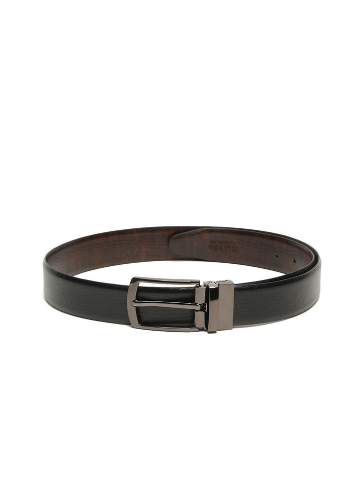Teakwood Leathers Men Textured Leather Reversible Formal Belt