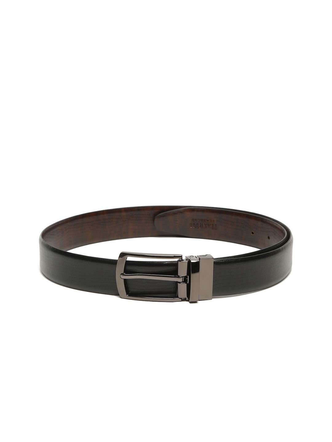 Teakwood Leathers Men Textured Leather Reversible Formal Belt