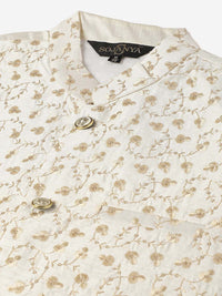 SOJANYA Motif Etnik Lelaki Sulam Kurta Dengan Baju Tidur & Jaket Nehru