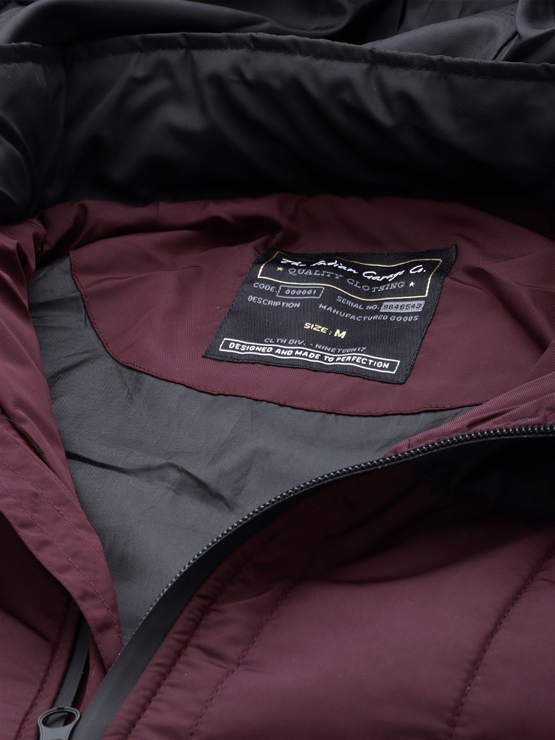 The Indian Garage Co Men Colourblock Zip-Front Slim Fit Bomber Jacket with Detachable Hood