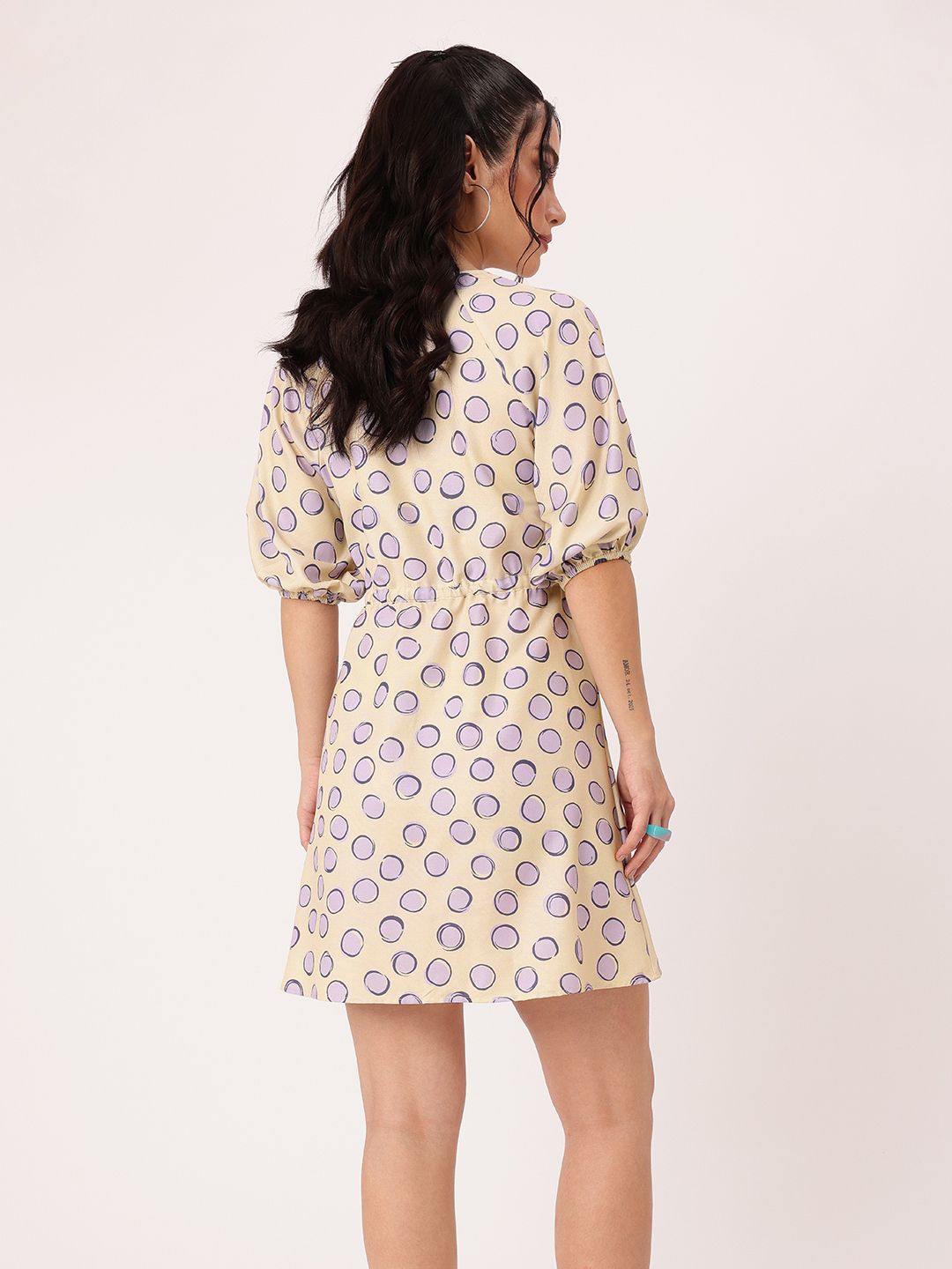 DressBerry Printed Waist Tie-Ups A-Line Mini Dress