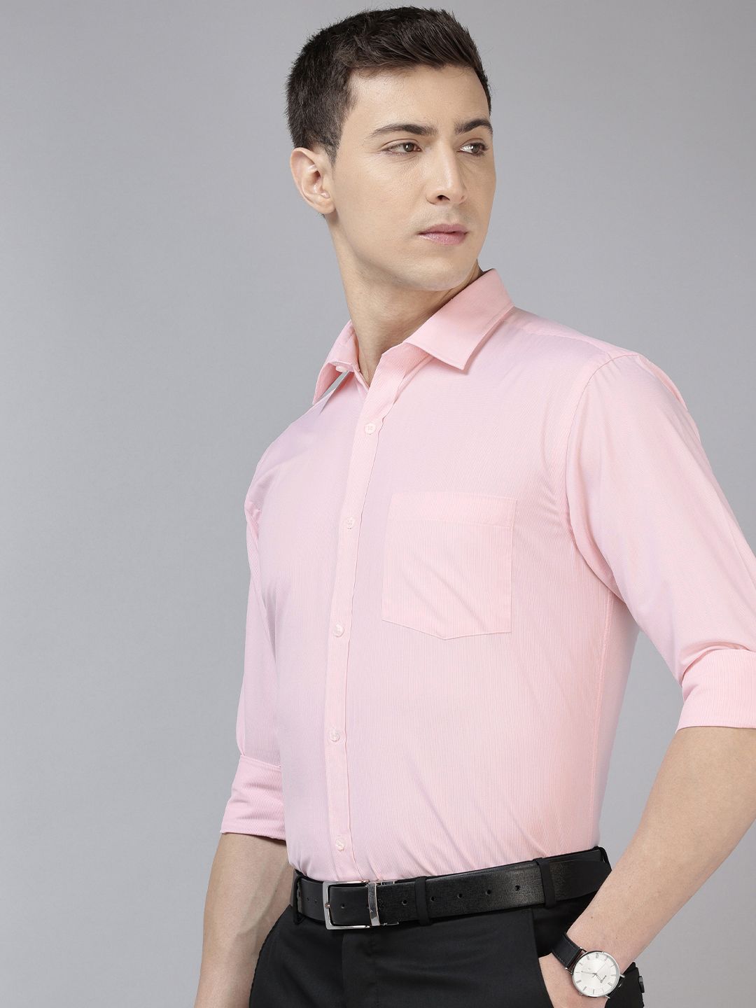 Park Avenue Self-Design Slim Fit Formal Shirt