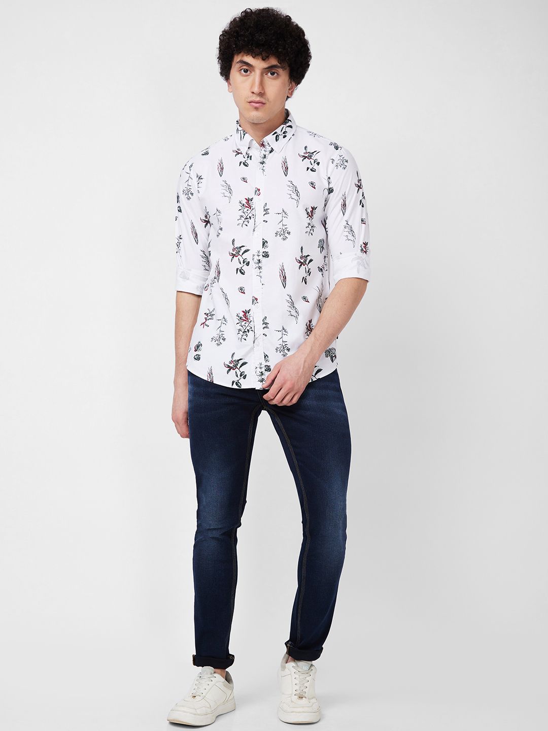 SPYKAR Floral Printed Cotton Casual Shirt