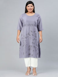 W Women Blue Thread Work Kurta