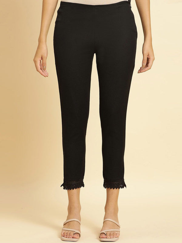 W Women Regular Fit Mid-Rise Cotton Regular Trousers