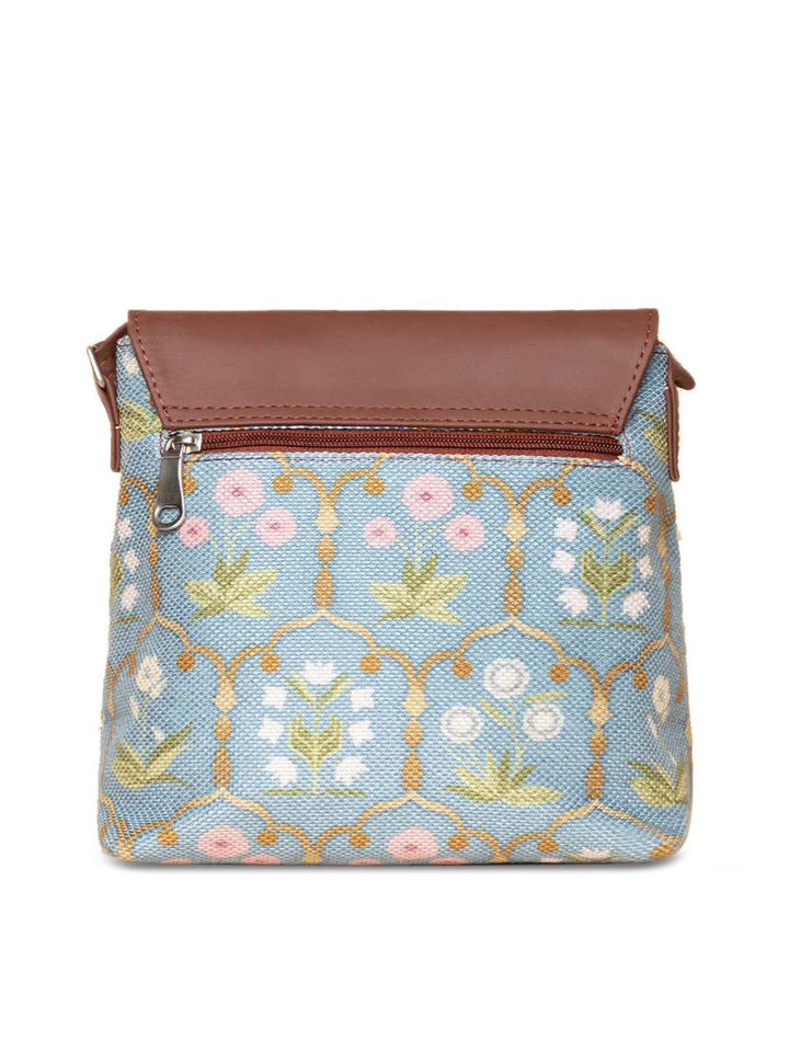 ZOUK Blue Floral Printed Sling Bag