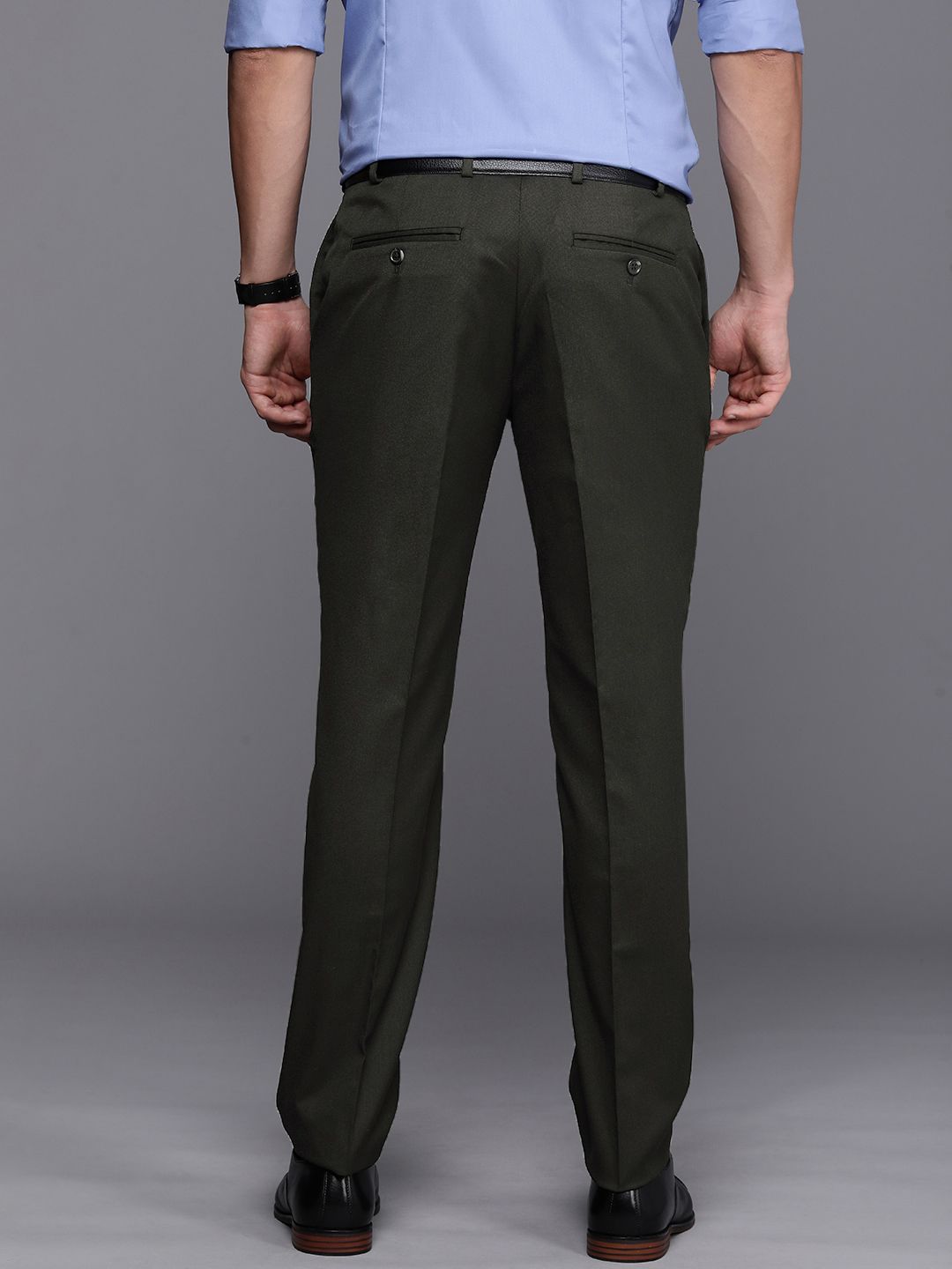 Raymond Men Textured Slim Fit Formal Trousers