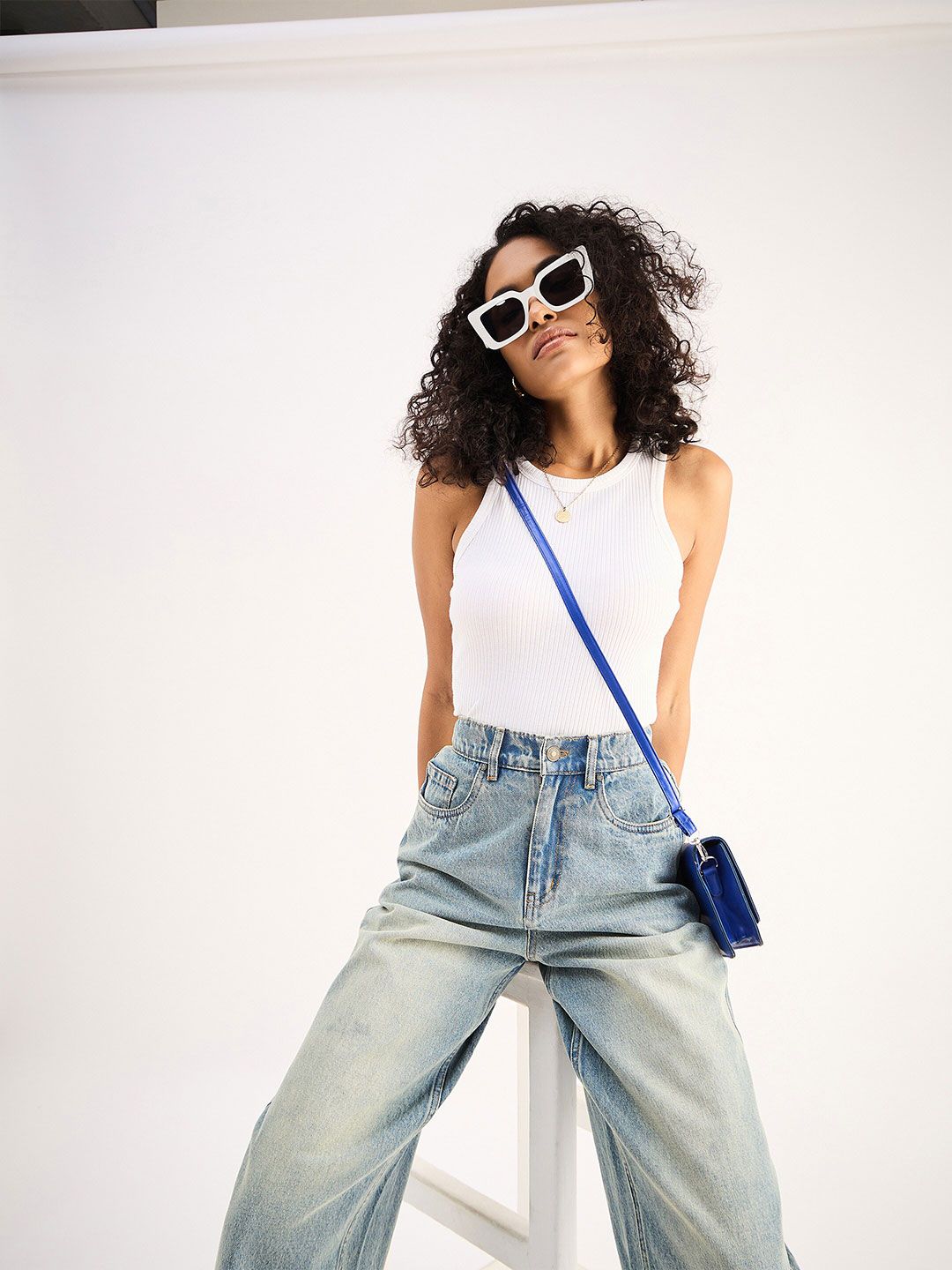 SASSAFRAS BASICS Ribbed Cotton Fitted Top
