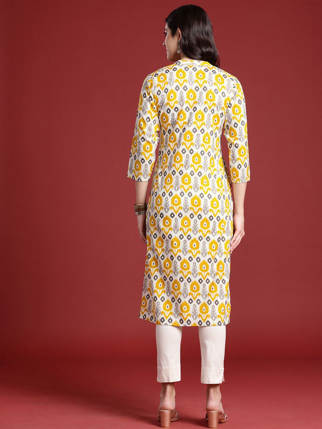 Anouk Ethnic Motifs Ikat Dyed Pure Cotton Kurta