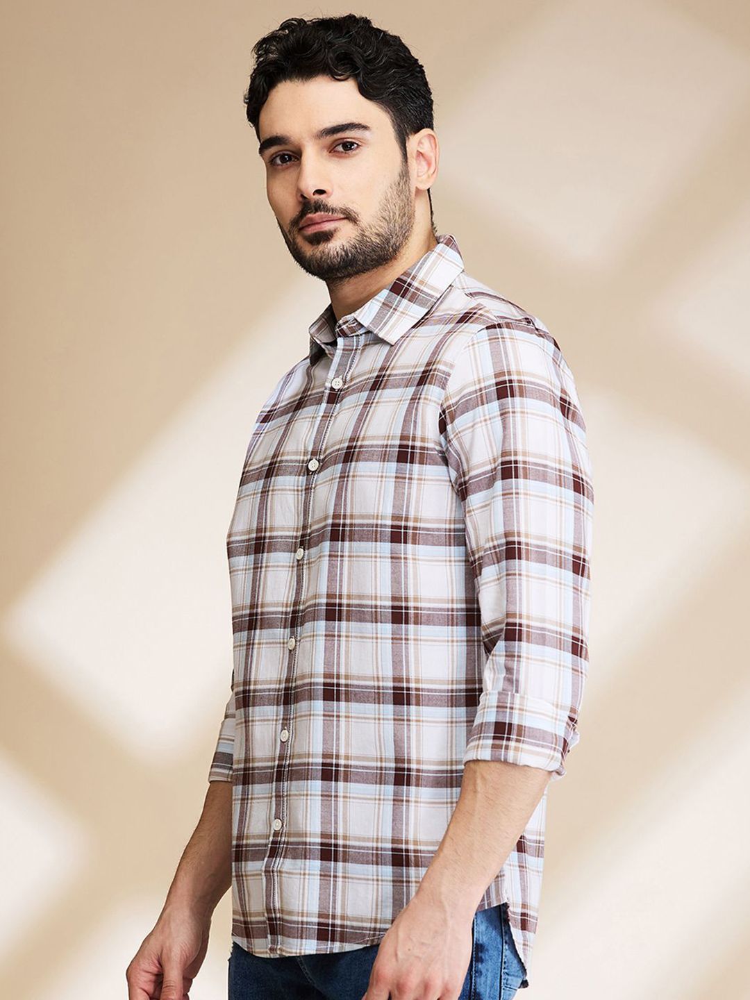 Being Human Men Slim Fit Tartan Checks Opaque Checked Casual Shirt