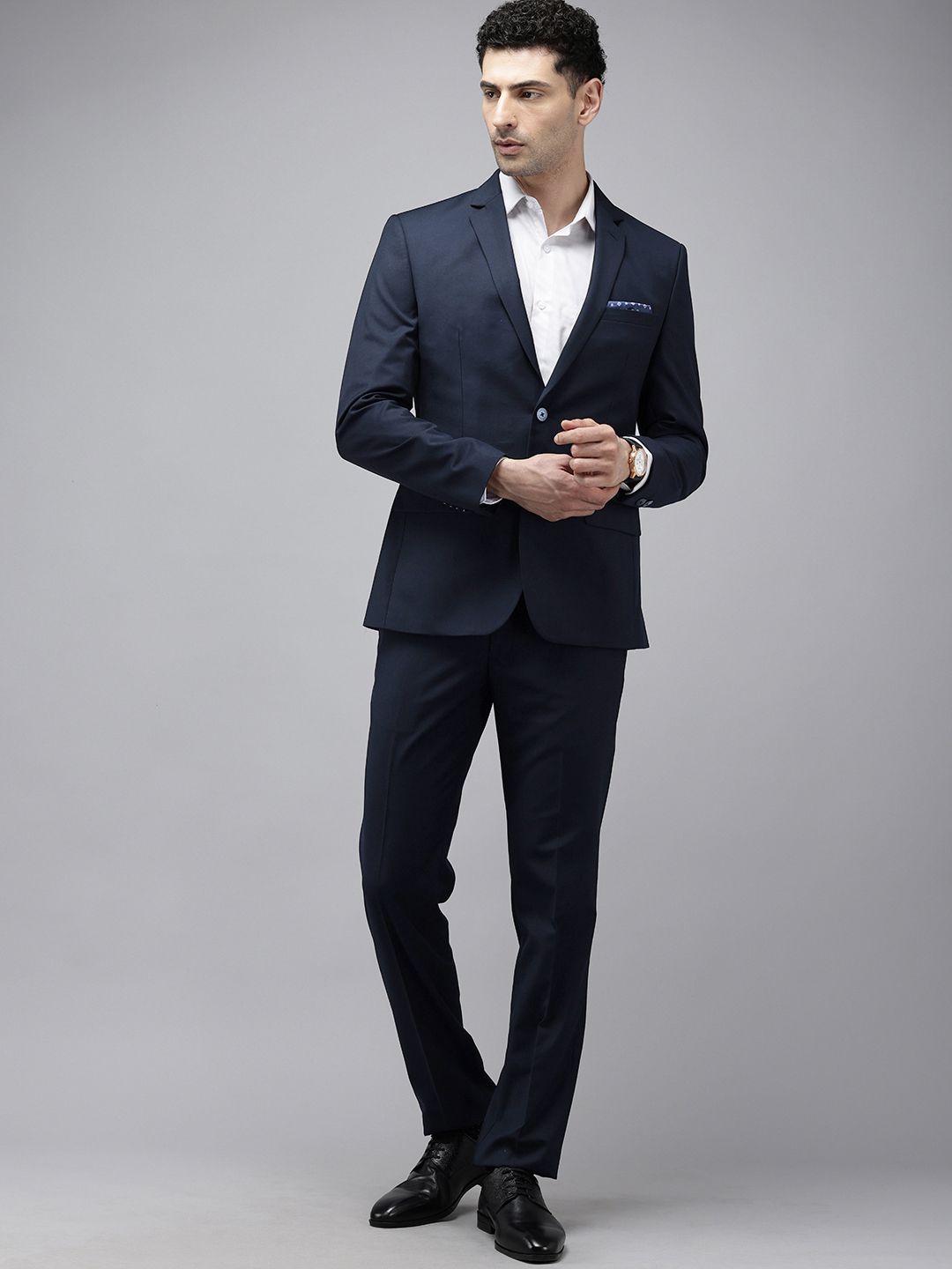 Park Avenue Super Slim Fit Notched Lapel Collar 2 Piece Formal Suit