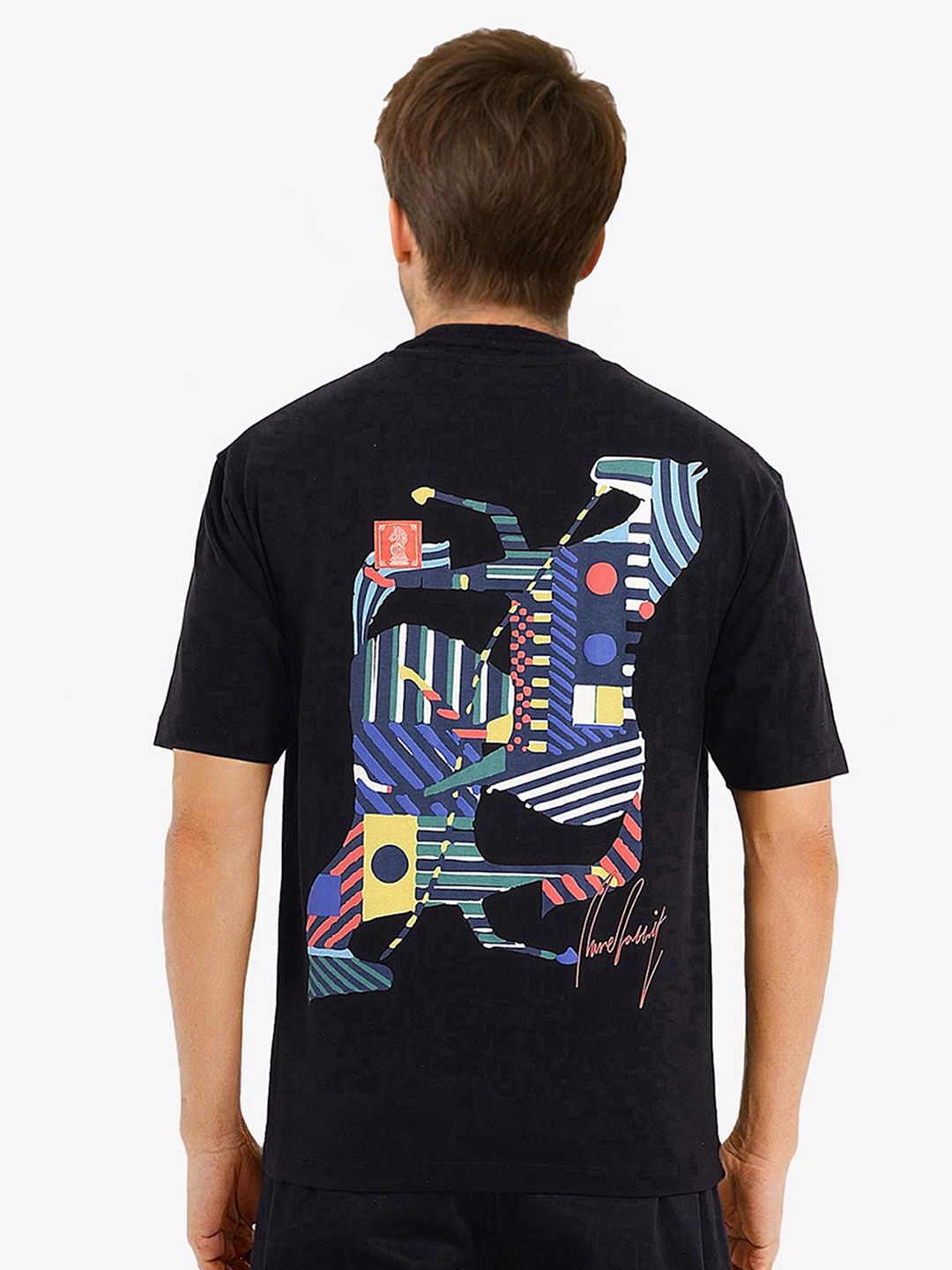 RARE RABBIT Men Graphic Printed Graphic Print Others Round Neck Cotton Oversized T-Shirt