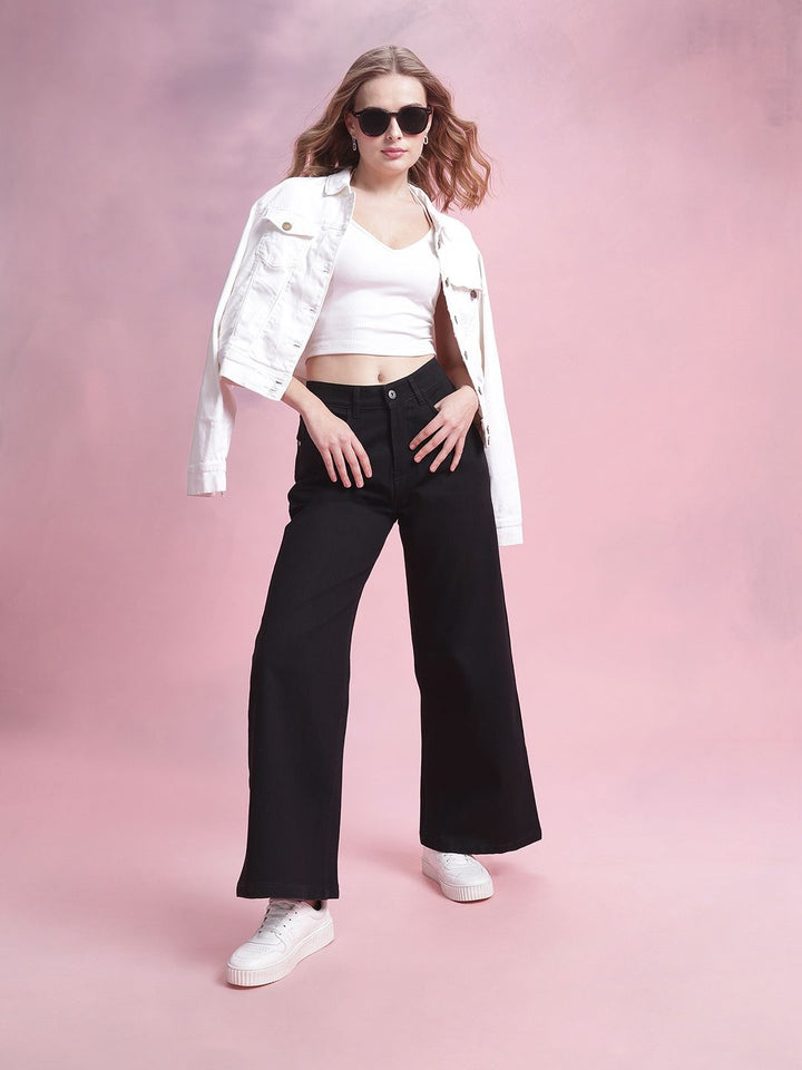 DressBerry Women Mid-Rise Wide Leg Fit Jeans