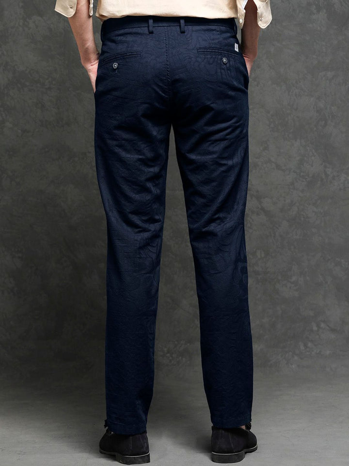 RARE RABBIT Men Jeck-2 Mid-Rise Slim Fit Cotton Trouser