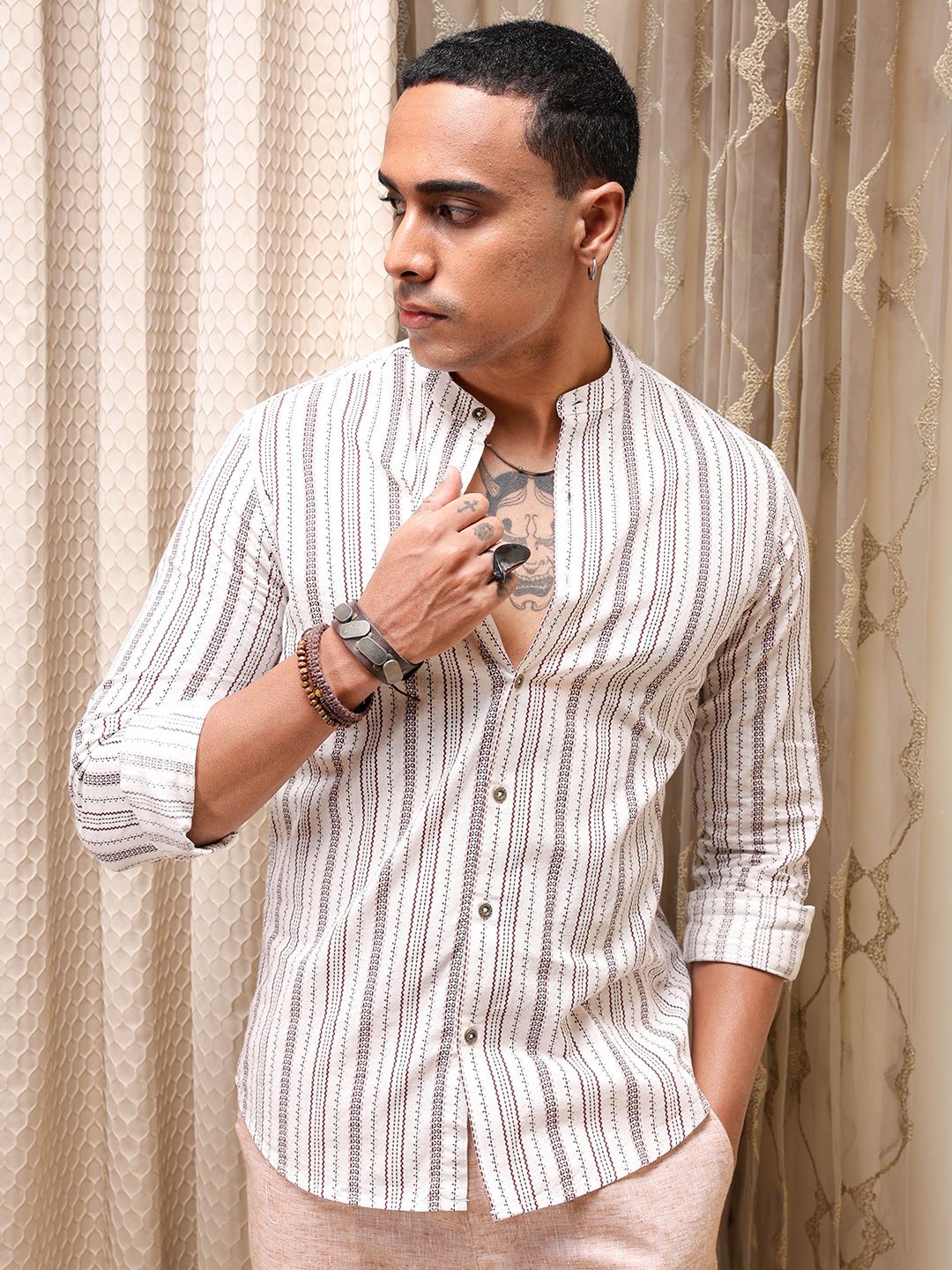 The Indian Garage Co Men Slim Fit Indie Printed Resortwear Shirt