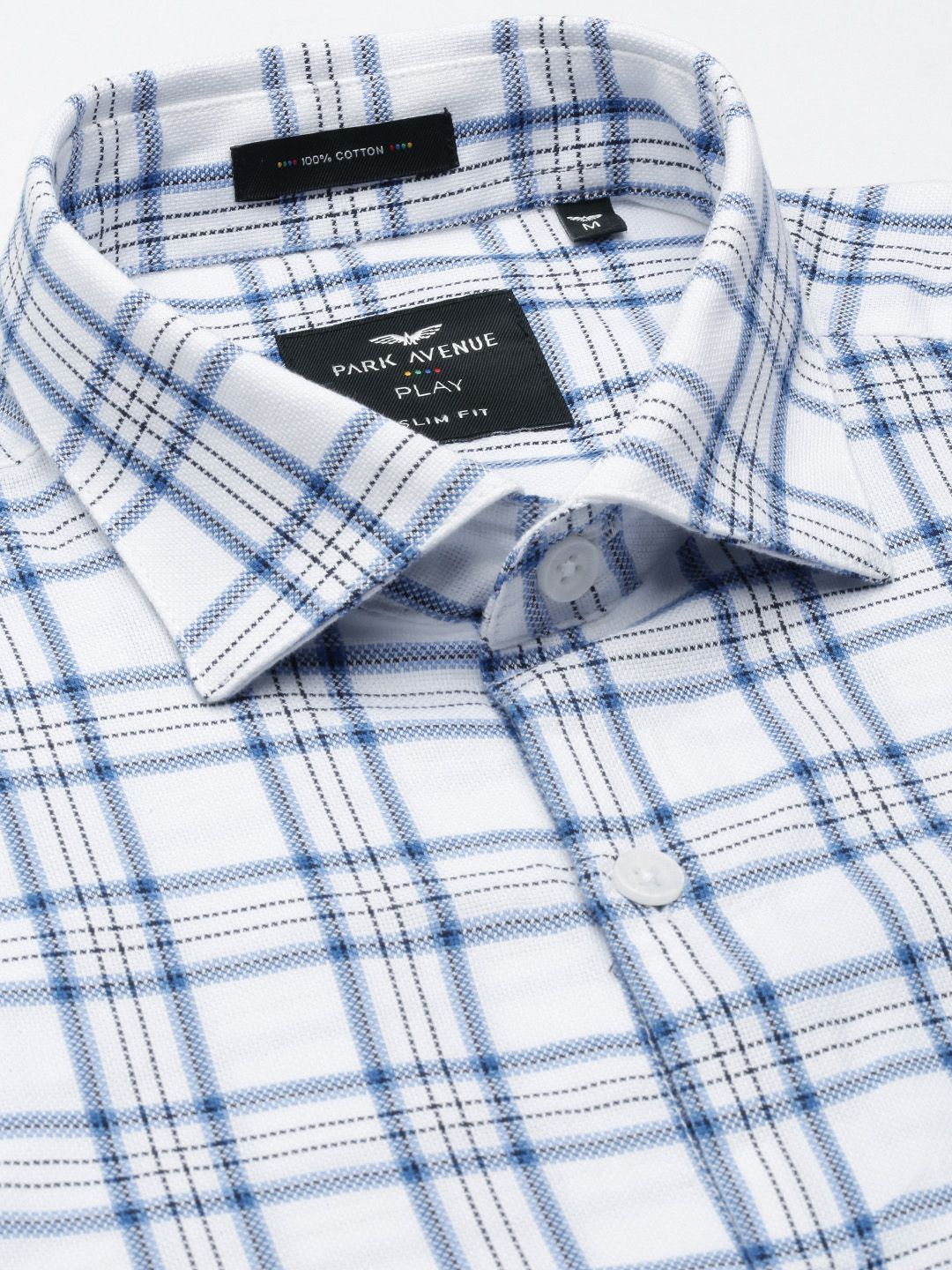 Park Avenue Men Slim Fit Tartan Checks Opaque Pure Cotton Formal Shirt