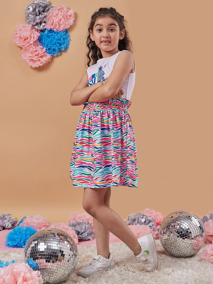 pspeaches Girls Conversational Print Sleeveless  Fit & Flare Dress