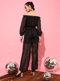 STREET 9 Women Elegant Black Printed Jumpsuit