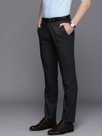 Raymond Men Self Design Textured Slim Fit Formal Trousers